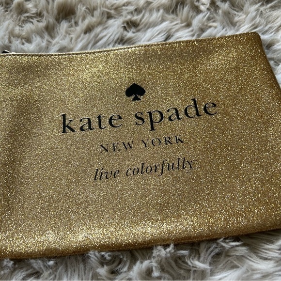 KATE Spade Gold Glitter and Coach New York Pink Glitter Pouches - Picture 3 of 16